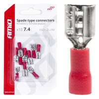Konektory izolowane żeńskie płaskie 7.4mm 0.5-1.5mm2 10A 10 szt. AMIO-03062 