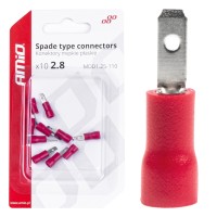 Konektory izolowane męskie płaskie 2.8mm 0.5-1.5mm2 10A 10 szt. AMIO-03064 