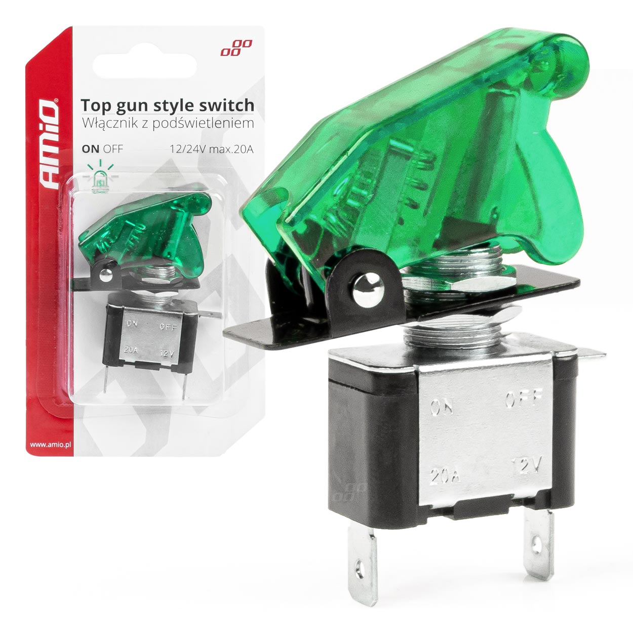 Włącznik przełącznik podświetlany TOP GUN AMIO-03093 