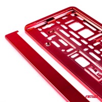 logo Ramka tablicy rejestracyjnej metalizowana czerwona AMIO-03171