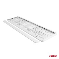 logo Ramka tablicy rejestracyjnej metalizowana biała AMIO-03180