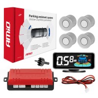 Czujniki parkowania cofania srebrne LED 3D AMIO-03187 