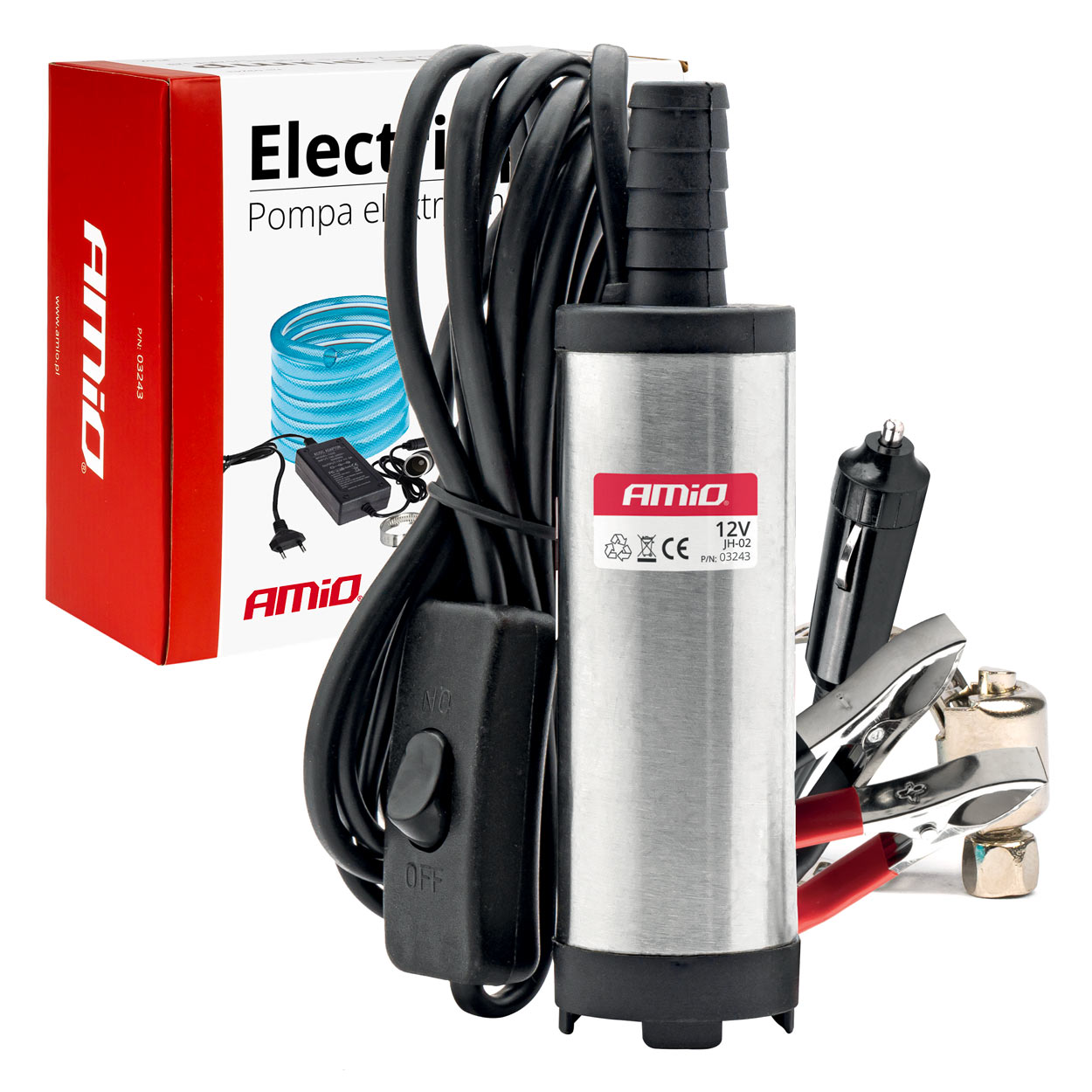 Pompa pompka do spuszczania paliwa oleju 12V 230V AMIO-03243 