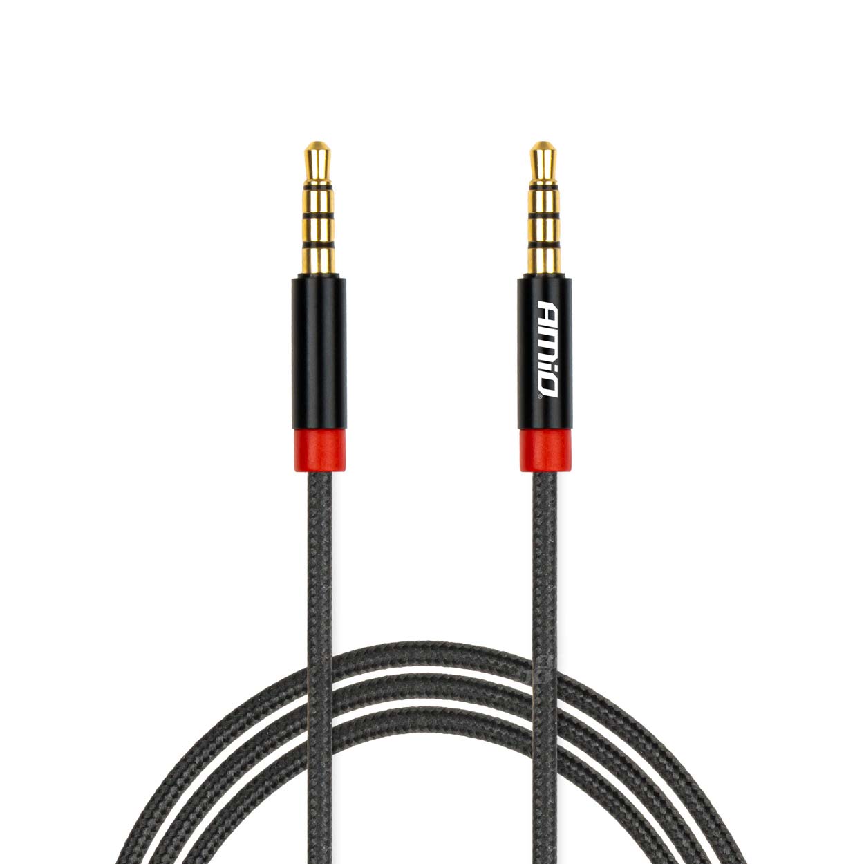 Kabel AUX MINI JACK 3,5mm oplot 100cm AMIO-03269 