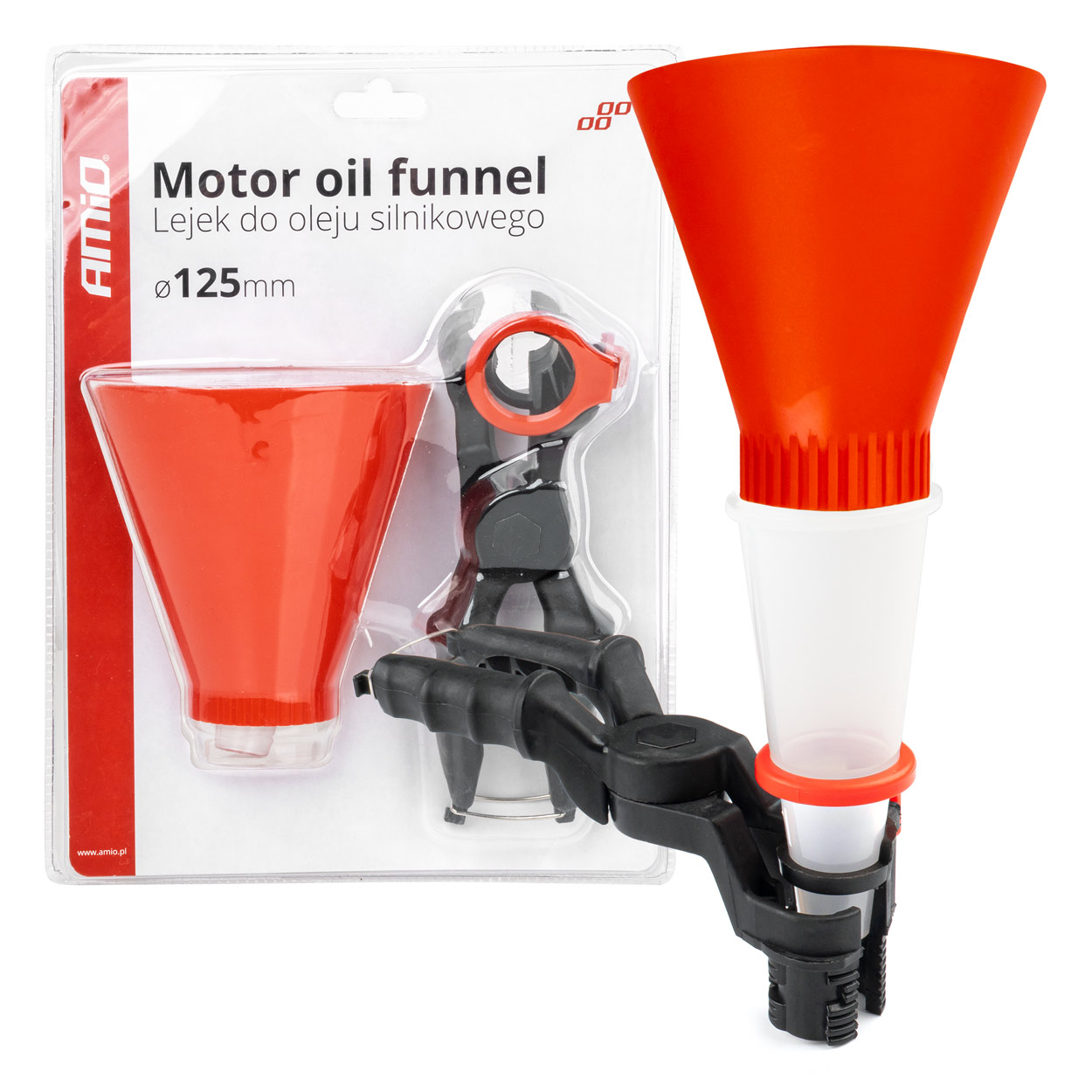 Lejek do oleju silnikowego z uchwytem AMIO-03278 