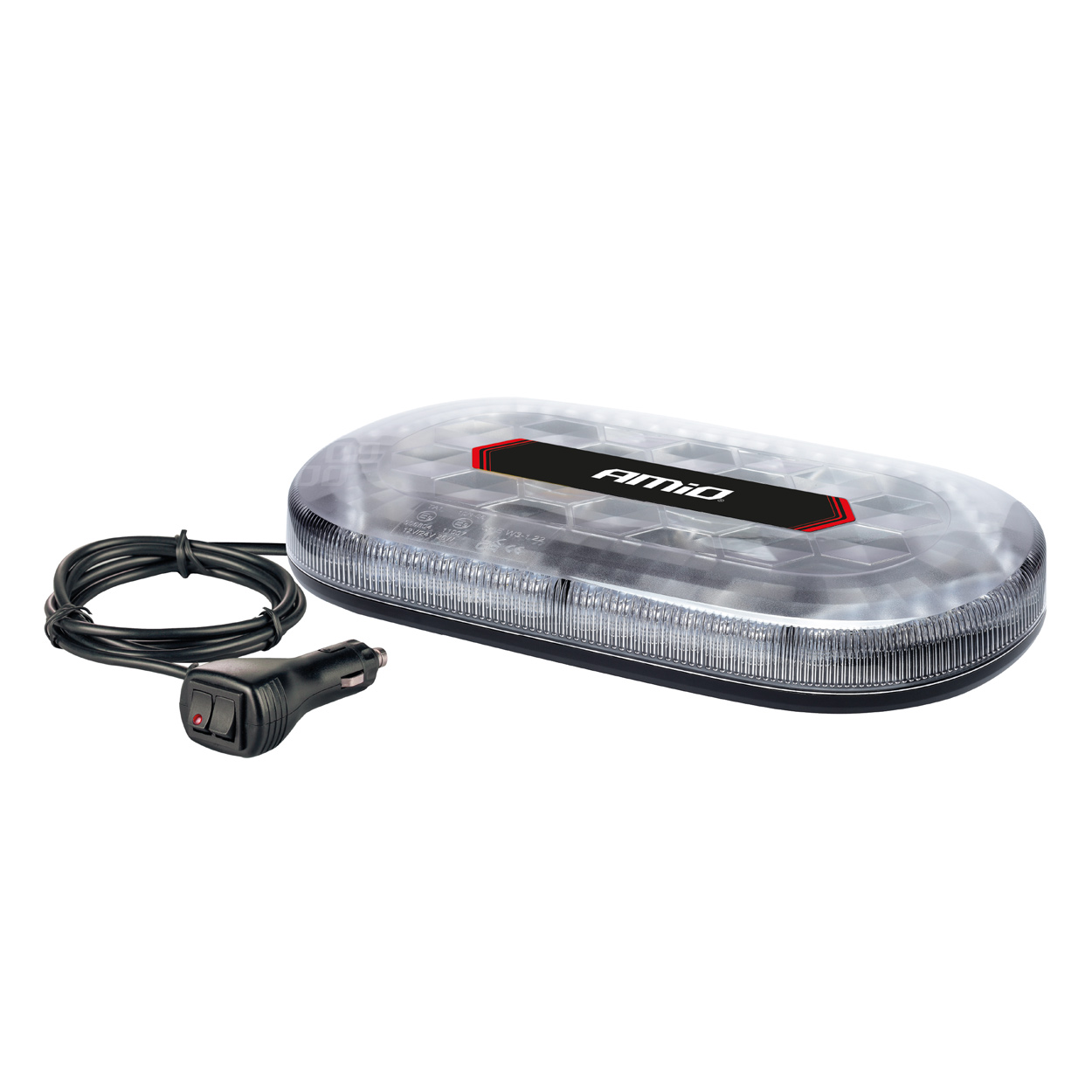 Belka ostrzegawcza LED 33cm magnes homologacja R65 R10 12-24V AMIO-03336 