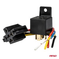 logo Przekaźnik samochodowy wiązka gniazdo 5 PIN 12V 40A AMIO-03510