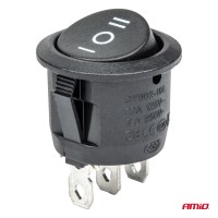 logo Włącznik przełącznik czarny okrągły 12V 230V BU03 AMIO-03614