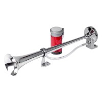 Klakson sygnał dźwiękowy fanfara chrom 12V AMIO-03618 