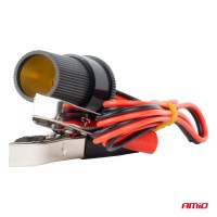 logo Adapter gniazda zapalniczki z wyjściem na krokodylki 12V 24V 100cm AMIO-03804