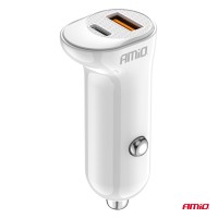 logo Ładowarka samochodowa USB-A+ USB-C 20W AMIO-03875