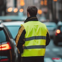 logo Kamizelka ostrzegawcza odblaskowa żółta XL z certyfikatem AMIO-03934
