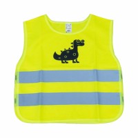 Kamizelka ostrzegawcza odblaskowa dziecięca żółta dinozaur AMIO-03936 
