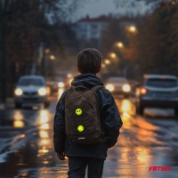logo Naklejki fluorescencyjne odblaskowe ostrzegawcze dla dzieci buźki AMIO-03941