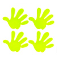 Naklejki fluorescencyjne odblaskowe ostrzegawcze dla dzieci łapki AMIO-03942 