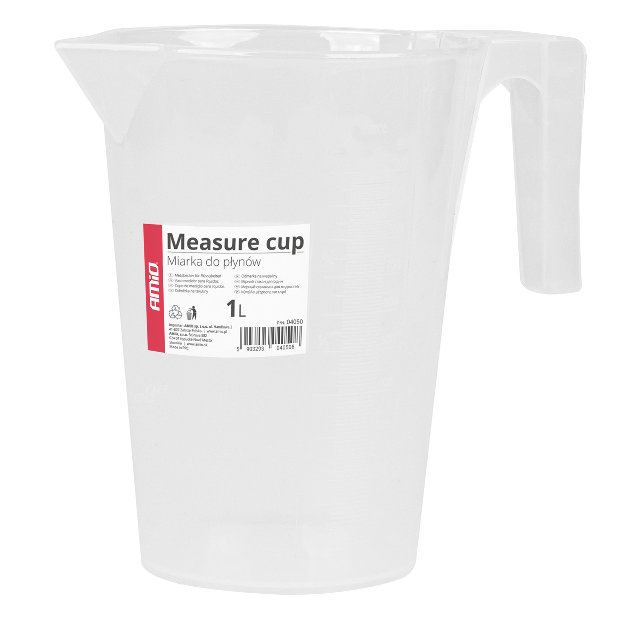 Miarka uniwersalna do płynów cieczy wody 1000 ml AMIO-04050 