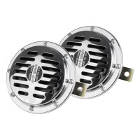 Klakson sygnał dźwiękowy chrom 125 mm 12V AMIO-04074 