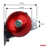 logo Klakson sygnał dźwiękowy komplet 2 szt. czerwone 125 mm 12V AMIO-04075