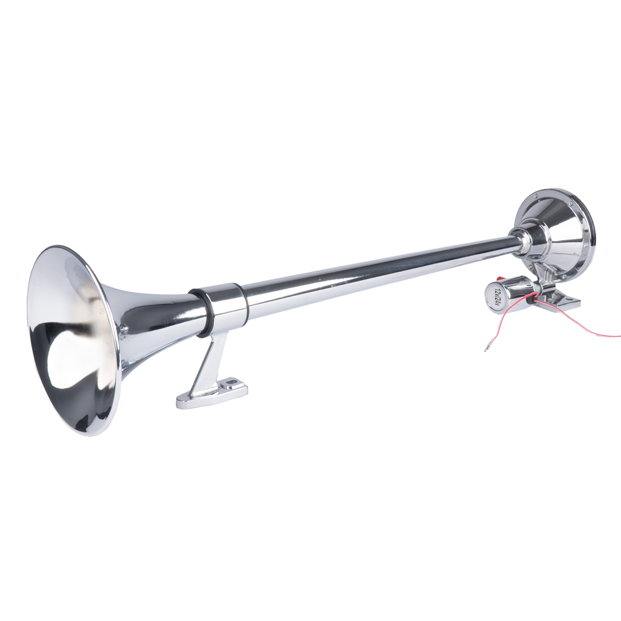 Klakson fanfara sygnał dźwiękowy chrom 640 mm 12V 24V AMIO-04076 