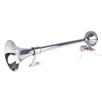 Klakson fanfara sygnał dźwiękowy chrom 640 mm 12V 24V AMIO-04076 
