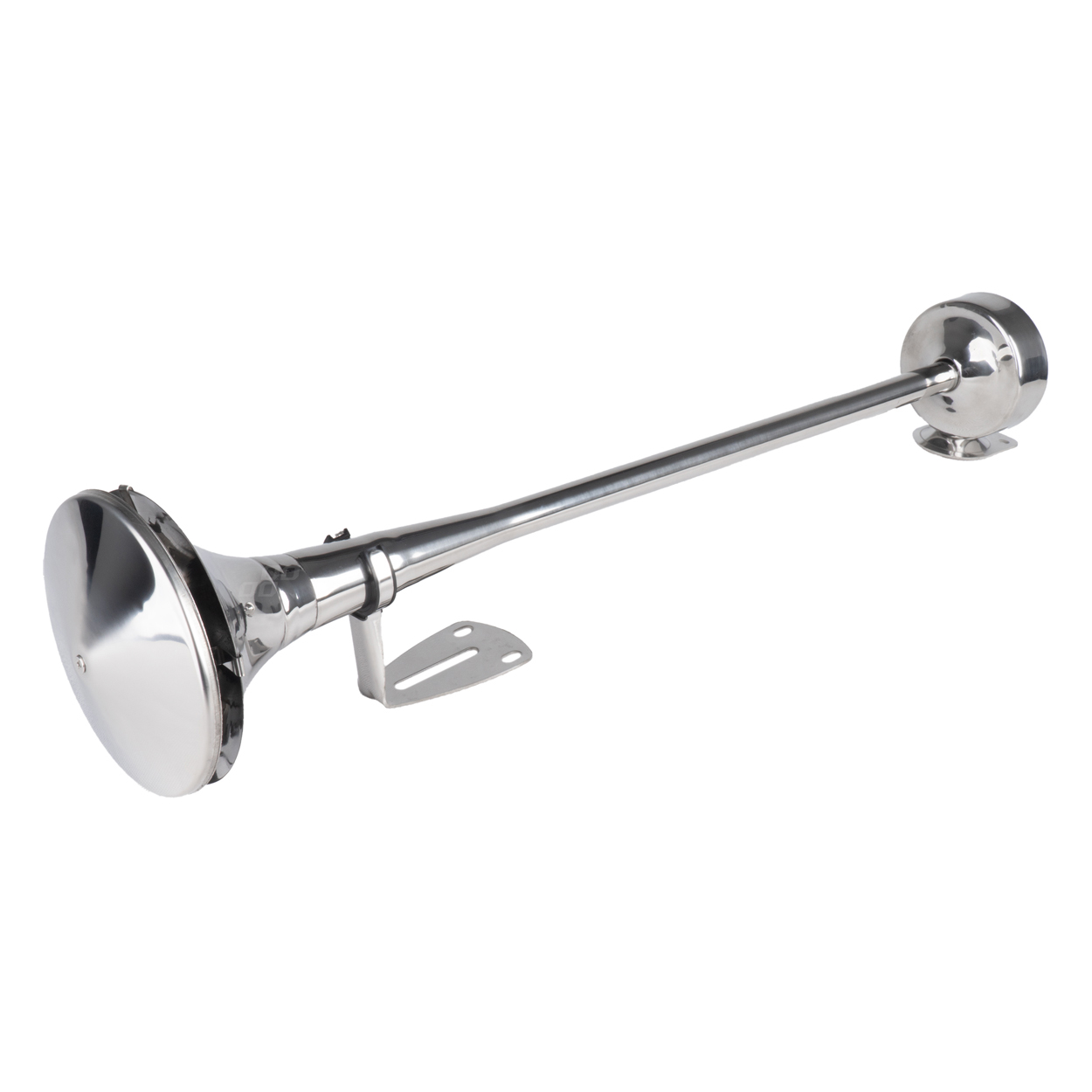 Klakson fanfara pneumatyczna sygnał dźwiękowy chrom 620mm niski ton AMIO-04078 