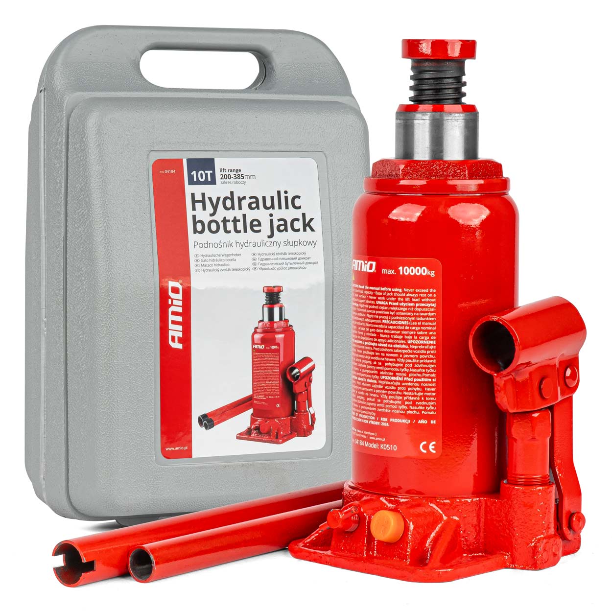 Podnośnik hydrauliczny słupkowy 10T 10000 kg PVC box AMIO-04184 