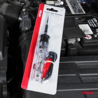 logo Samochodowy tester napięcia z zaciskiem krokodyl 6-12V AMIO-04272
