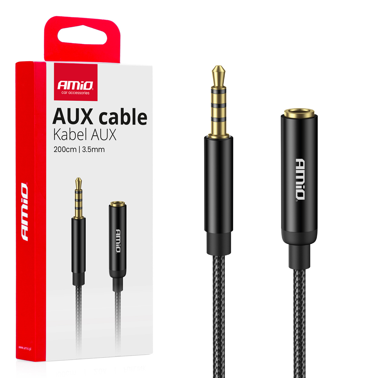 Kabel audio przedłużacz AUX Mini Jack 3.5mm 2m AMIO-04296 