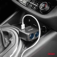 logo Rozdzielacz gniazda zapalniczki z ładowarką 2x USB-A 1x USB-C 12V 24V 100W 180° AMIO-04357
