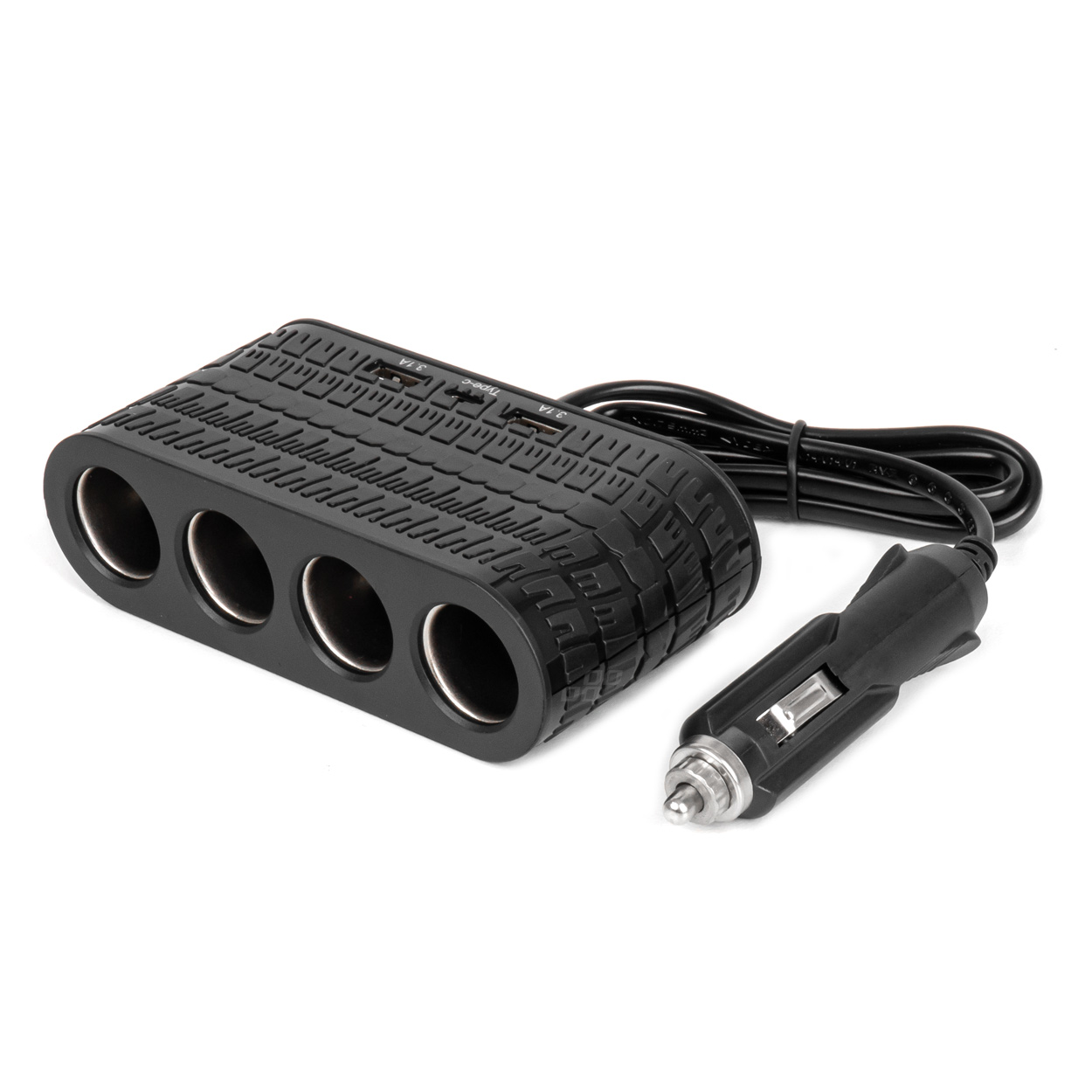 Rozdzielacz gniazda zapalniczki z ładowarką 2x USB-A 1x USB-C 12V 24V 120W 80cm AMIO-04367 