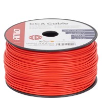 Przewód jednożyłowy czerwony CCA 1x0.75mm2 100m 3.75A 12/230V AMIO-04450 