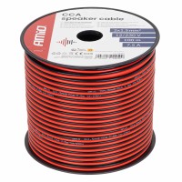 Kabel głośnikowy dwużyłowy CCA 2x1.5mm2 100m 7.5A AMIO-04459 
