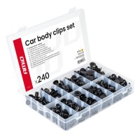 Zestaw spinek i kołków samochodowych średni 240szt. AMIO-04737 