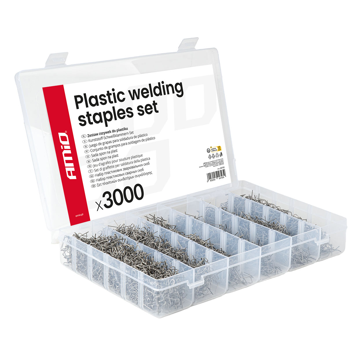 Zestaw zszywek do plastiku duży 3000szt. AMIO-04743 