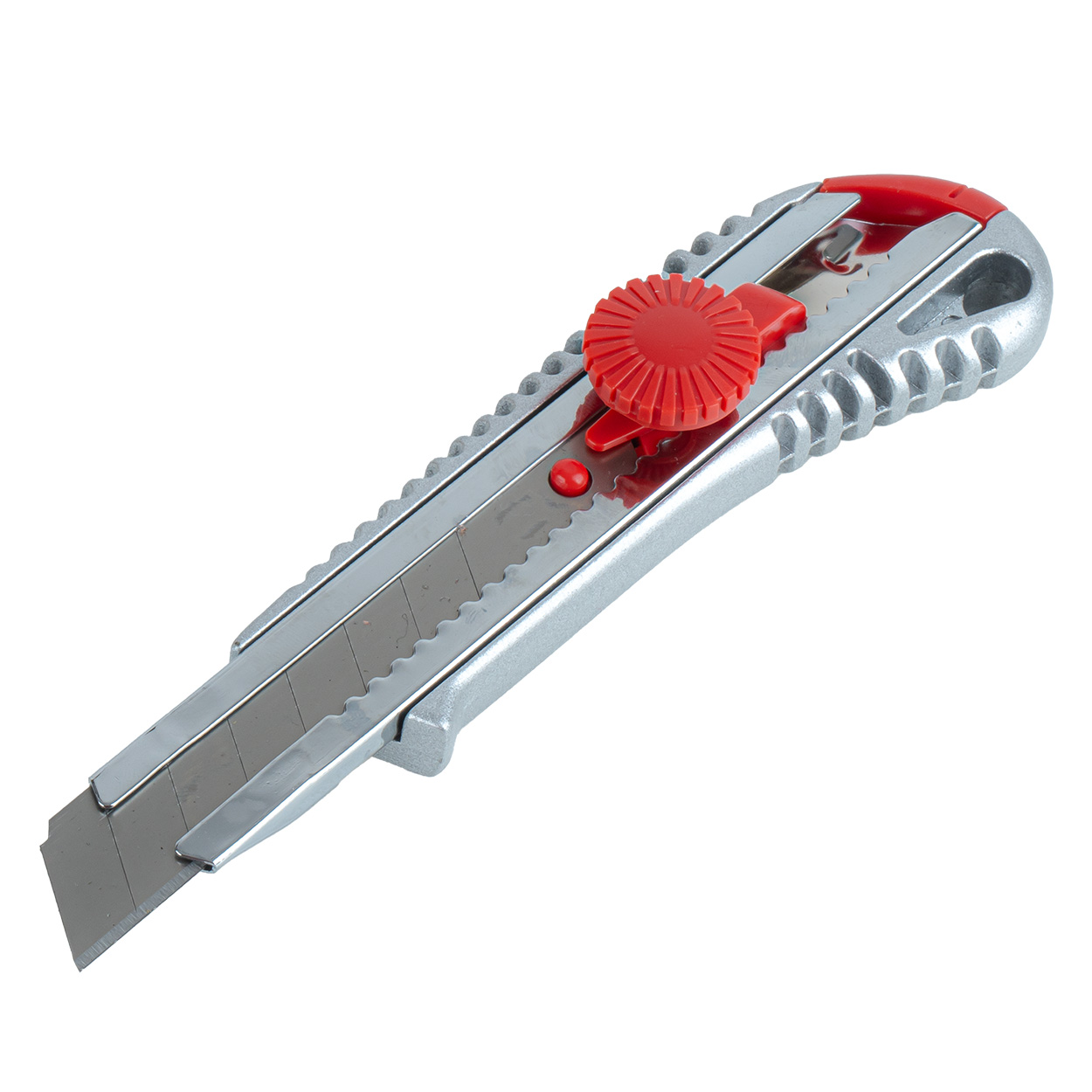 Nożyk uniwersalny aluminiowy z pokrętłem 100x18x0,5mm AMIO-04815 