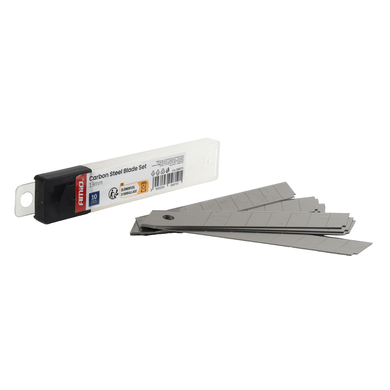 Zestaw ostrzy ze stali węglowej 100x18x0,5mm 10szt. AMIO-04819 