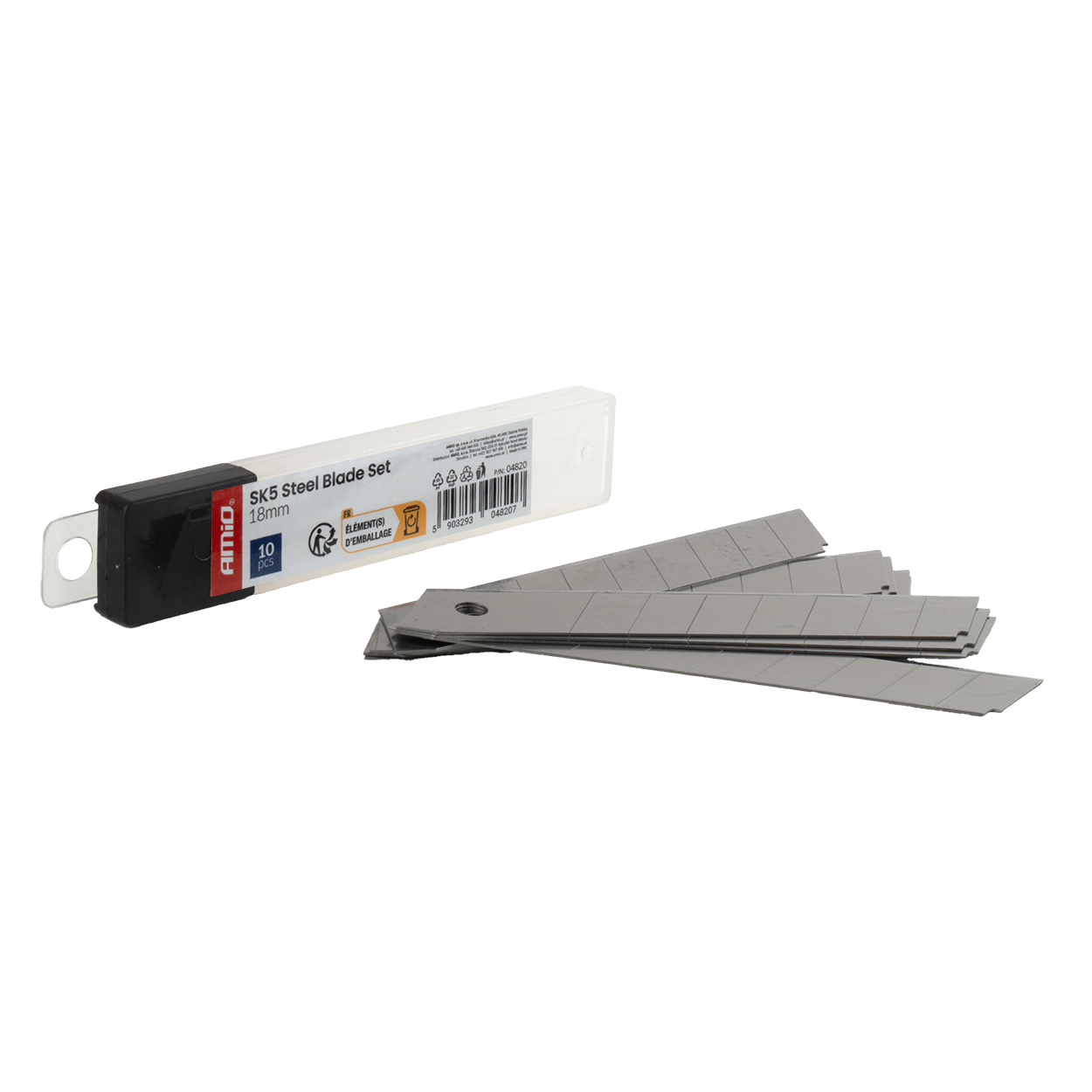 Zestaw ostrzy ze stali SK5 100x18x0,5mm 10szt. AMIO-04820 