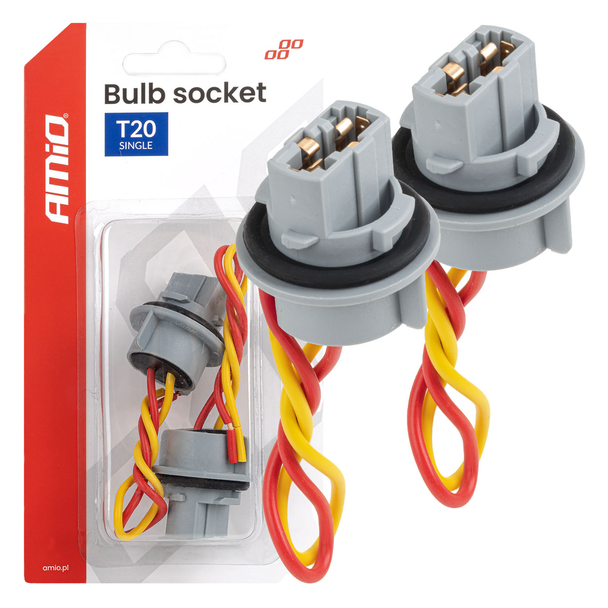 Oprawa gniazdo żarówki T20 LED 12V W21W WY21W W3x16d 7440 T20 2szt. AMIO-04833 