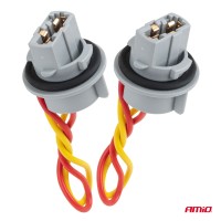 logo Oprawa gniazdo żarówki T20 LED 12V W21W WY21W W3x16d 7440 T20 2szt. AMIO-04833