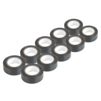Taśmy izolacyjne PVC zestaw 10szt. czarne 19mm x 20m x 0.13mm AMIO-04844 