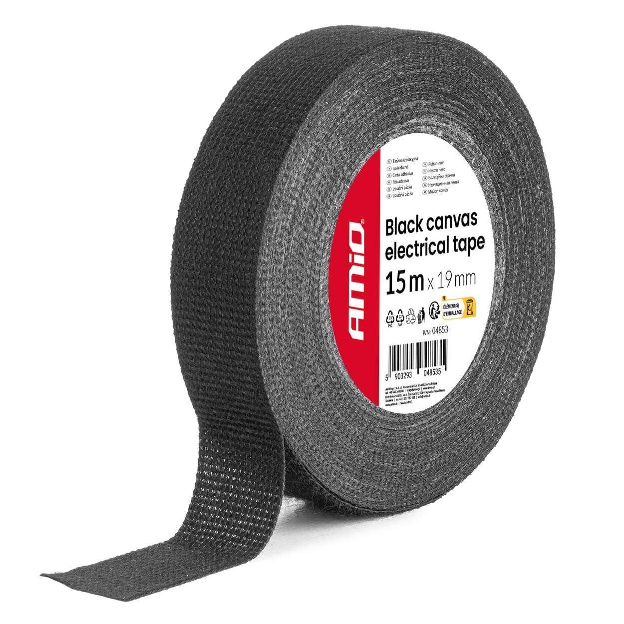 Taśma izolacyjna parciana 19mm x 15m x 0.4mm AMIO-04853 