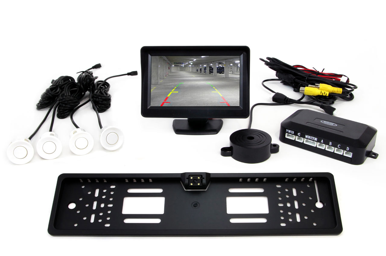 Zestaw czujników TFT01 4,3 z kamerą CAM-402 LED 4 sensory białe 
