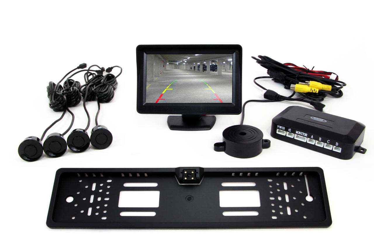 Zestaw czujników TFT01 4,3 z kamerą CAM-402 LED 4 sensory czarne 