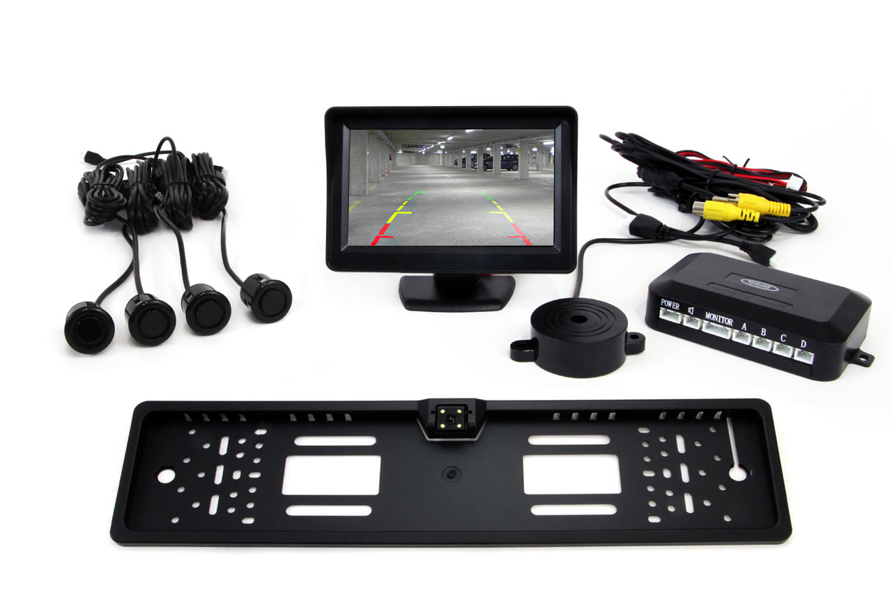Zestaw czujników TFT01 4,3 z kamerą CAM-402 LED 4 sensory czarne GOLD 