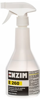 ENZIM E260 QUICK STERILE 0,5L Alkoholowy płyn do szybkiej dezynfekcji powierzchni bez spłukiwania 