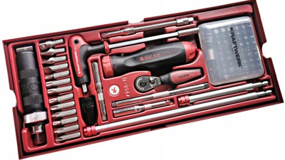 ZESTAW NARZĘDZI WARSZTATOWYCH BITY WKRĘTAK GRZECHOTKA 85 EL. 4900-19B WORKSHOP TOOL SET SCREWDRIVER BITS RATCHET 85 PCS. 4900-19B