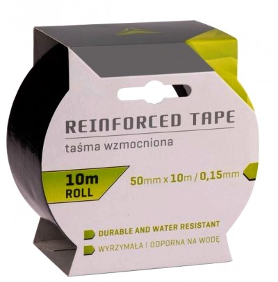 TAŚMA WODOODPORNA  NAPRAWCZO - MONTAŻOWA MOCNA CZARNA Strong Adhesive Repair and Assembly Tape, Black DUCT TAPE, 50 mm x 10 m