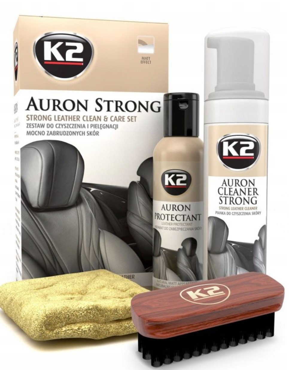 AURON STRONG K2 ZES. DO CZYSZCZENIA MOCNO ZABRUDZONYCH SKÓR G421 AURON STRONG K2 SET FOR CLEANING HEAVILY SOILED LEATHERS G421