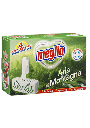 MEGLIO WC DEO MONTAGNA Skuteczna, Antybakteryjna Kostka Do Toalet o Zapachu Leśnym