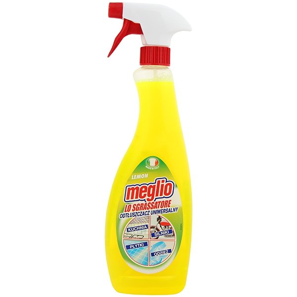 MEGLIO SGRASSATORE LEMON SPRAY Znakomicie Zmywa, odtłuszcza i zabezbiecza  wszelkie powierzchnie 
